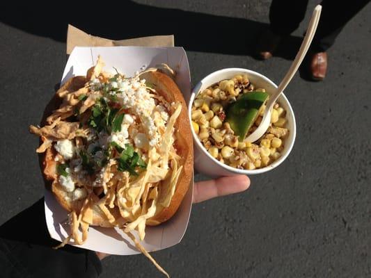 Torta de Albondigas and Elote