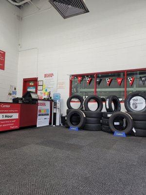 Bjs tire department, good service, friendly tire staff.