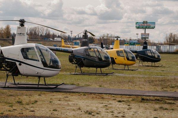 With a large fleet of R22s and an on-site maintenance facility.