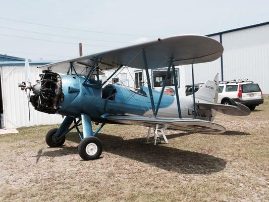 Navy biplane.