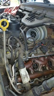 Owner and ASE Certified Master Technician Mike Walter tearing into a Ford 6.0 liter Diesel. We fix a lot of diesel trucks.