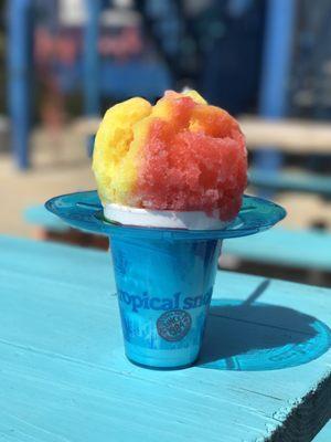 What an awesome looking shaved ice.  It was devoured fast.   Love this place.