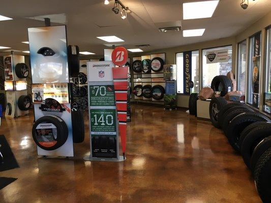 Our showroom offers a wide variety of top brand tires.