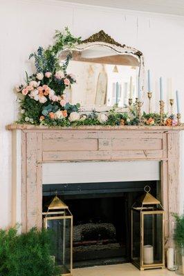 Fireplace decorations. Photos by Hailey Madison Photography