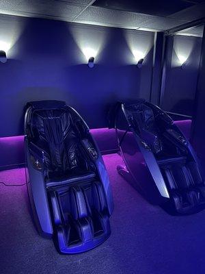 Worlds first ever, 6D massage chairs. Try not to fall asleep in these.