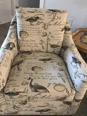 Our beautiful bird chair, so comfy!