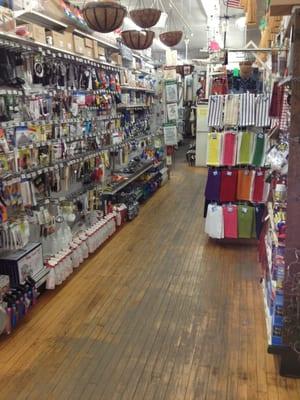 Rustic old floors. Housewares aisle.