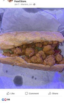 8" shrimp poboy dressed