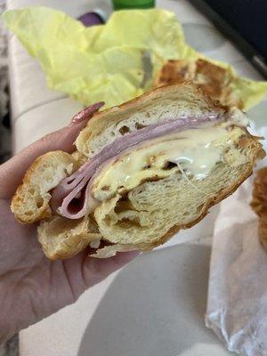 Ham cheese and egg croissant