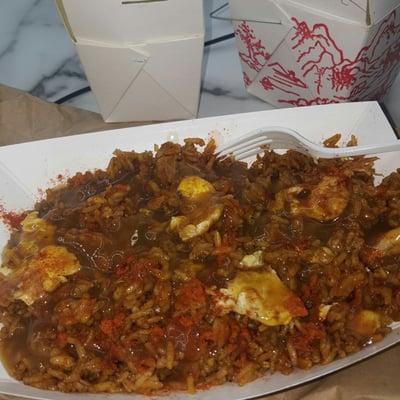 Half order of Plain Fried Rice w/ Extra Egg, No Onion, and Gravy $3.83