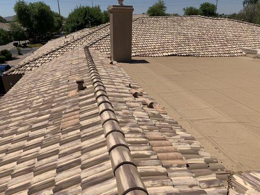 Recently cleaned and repaired tile roof. Ready for the monsoon season.