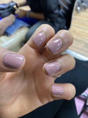 Natural nail with gel nude pink