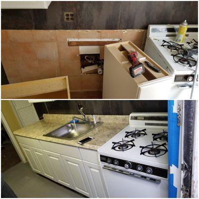 Kitchen before and after.