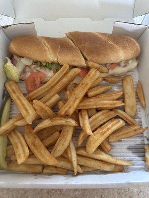 Club Italiano sub with fries