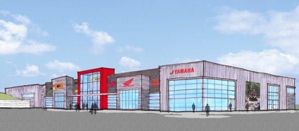 Rendering of new facility under construction.