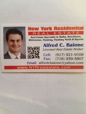 Business card and all ways to contact Broker / owner Alfred C. Baione