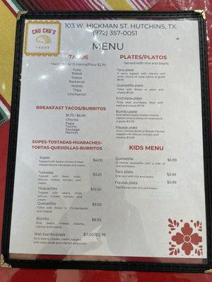 Menu