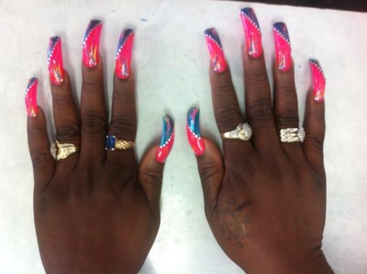 Kim's nail done by King nails a whole tip long