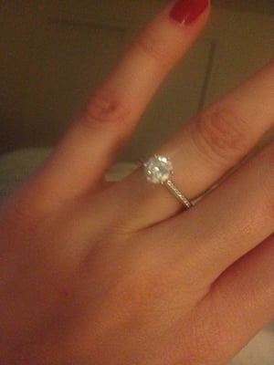 In love with my engagement ring!! Thank you Leo Carroll Jewelers.