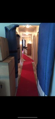 Our clients get the red carpet treatment, we always protect the clients homes with rug runners, door and wall protectors.