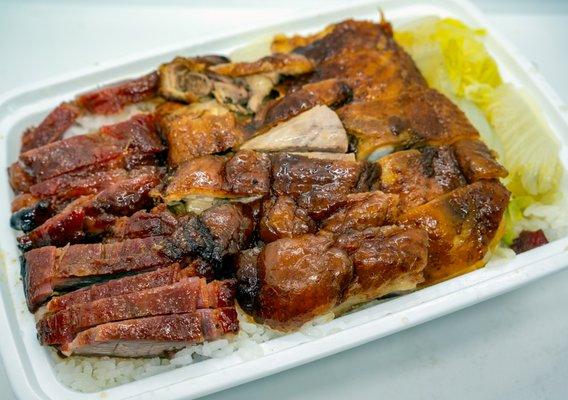 Roast Pork, Chicken, and Duck over Rice (叉鷄鴨飯): $12.