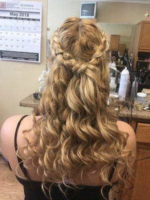 Braids and curls done for prom