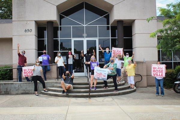 Chamber Members after a "We're Open" Parade celebrating local businesses that reopened after the COVID-19 shutdown.