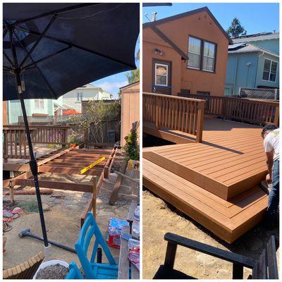 Deck remodel before & after!