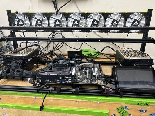 We built mining rigs