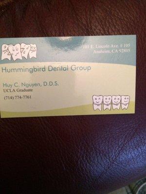 Here is the new name Hummingbird Dental