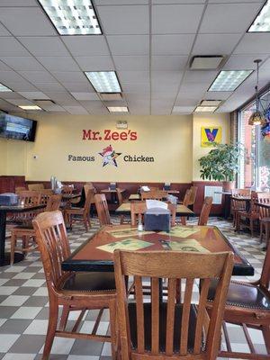 The dining area of Mr. Zee's.