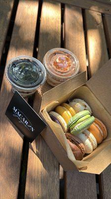 Easter tasting box + strawberry matcha macaron and TIRA-MAC-SUs (classic and cookies n creme)