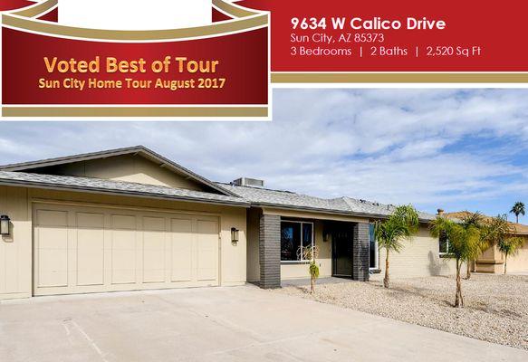 Best of Tour Winner !!! Congratulations to our custom remodeler GoPro Interiors for creating this amazing home in Sun City, AZ..