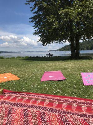 Summer yoga in the park