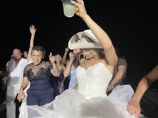 Bride dancing her heart out on the dance floor. Park City Wedding Dance, Packed Dance Floor. Utah DJ, Northern Utah's Best DJ