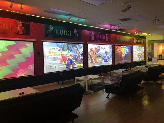 Nintendo Switches on our 120" projector screens.