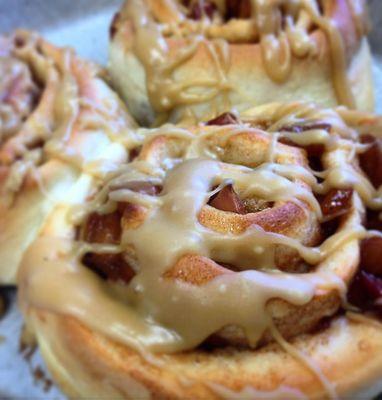 In Autumn, our Caramel Apple Sweet Rolls are a hit!