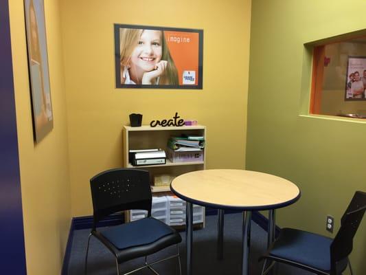 Our assessment room, used to build your child's individualized learning plan.