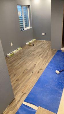 Flooring going in on our basement job