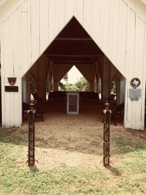 Chapel where I sensed a presence. I sat and asked for whomever was present to light up my EMF meter. He or she did several times on command.