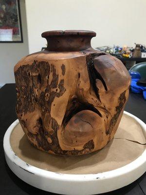 Large, natural wood vase on sale for $40! What a steal!