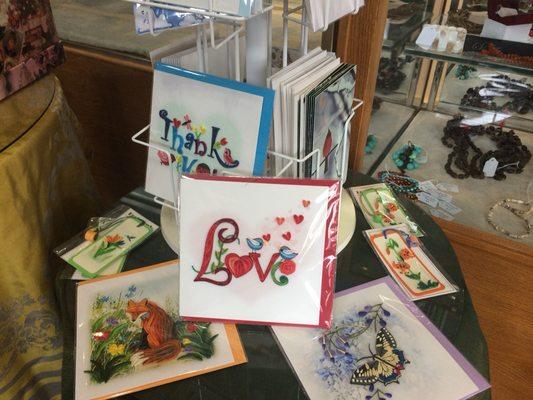 Quilling cards...gifts in themselves and suitable for framing!