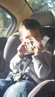 Gavin enjoying the classic chocolate chip!