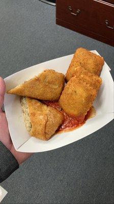 Italian Egg roll, and Fried Raviolis