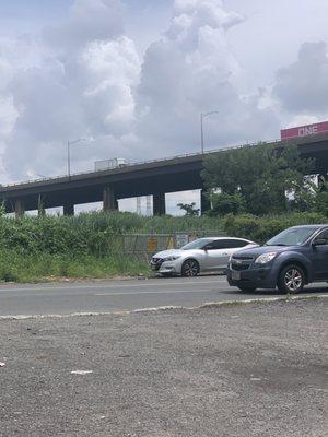 Cars parked to order food