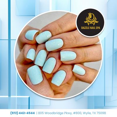 Pastel perfection!  These airy blue nails are a breath of fresh air.
 : https://lk.macmarketing.us/dazzlenailspa-booking