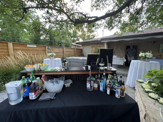 Outdoor birthday party - French 75 martinis for the featured cocktail!