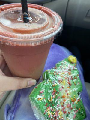 Peppermint Pattie Granita and Christmas cookie