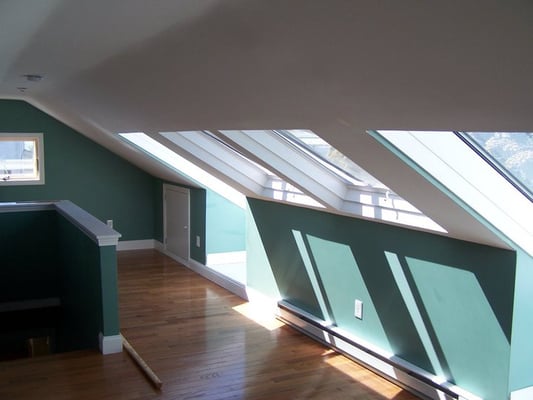 4 skylights across the back of the house