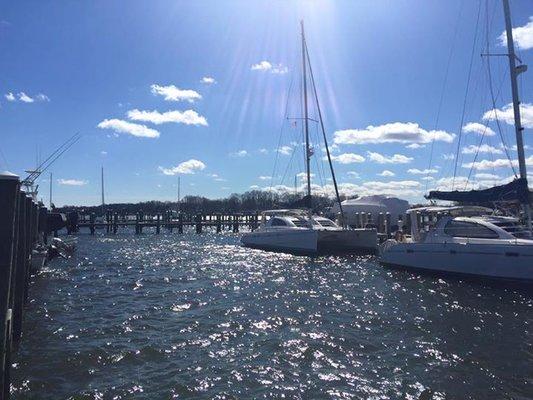 Beautiful March Morning on the South River! Improved Docks and Boat lifts added for the season!